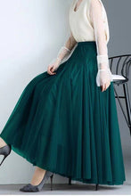 Load image into Gallery viewer, 20 colors Ethereal Flowy Elastic Waist Pleated Tulle Skirt: Forest / M