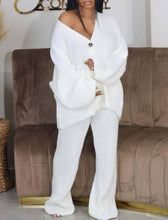 Load image into Gallery viewer, Casual long-sleeved knitted sweaterl leggings set 2pcs: Yellow / L