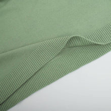Load image into Gallery viewer, Polo Collar Loose Pullover Knit Sweater Skirt Set: Green / M