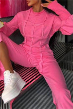 Load image into Gallery viewer, Fashion sweatshirt set trouser set: Rose_red / M