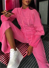 Load image into Gallery viewer, Fashion sweatshirt set trouser set: Blue / M