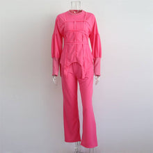 Load image into Gallery viewer, Fashion sweatshirt set trouser set: Rose_red / M