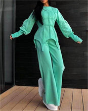 Load image into Gallery viewer, Fashion sweatshirt set trouser set: Blue / M