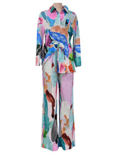Load image into Gallery viewer, Casual Chic Printed Shirt Two-Piece Set: Decor / M