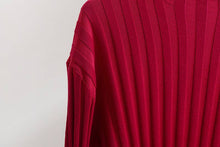 Load image into Gallery viewer, Solid sweater trousers set winter knit set: Rose_red / L