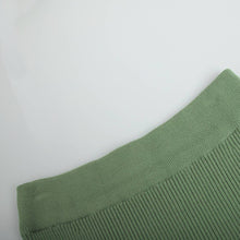 Load image into Gallery viewer, Polo Collar Loose Pullover Knit Sweater Skirt Set: Green / M