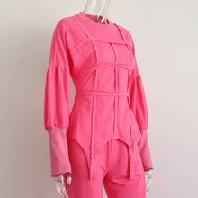 Load image into Gallery viewer, Fashion sweatshirt set trouser set: Rose_red / M