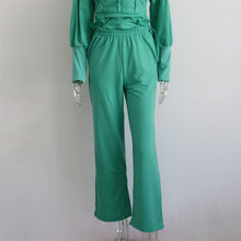 Load image into Gallery viewer, Fashion sweatshirt set trouser set: Green / M