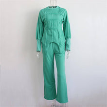 Load image into Gallery viewer, Fashion sweatshirt set trouser set: Green / M