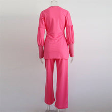 Load image into Gallery viewer, Fashion sweatshirt set trouser set: Rose_red / M