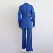 Load image into Gallery viewer, Fashion sweatshirt set trouser set: Blue / M