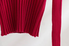 Load image into Gallery viewer, Solid sweater trousers set winter knit set: Rose_red / L