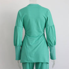 Load image into Gallery viewer, Fashion sweatshirt set trouser set: Green / M