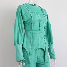 Load image into Gallery viewer, Fashion sweatshirt set trouser set: Blue / M